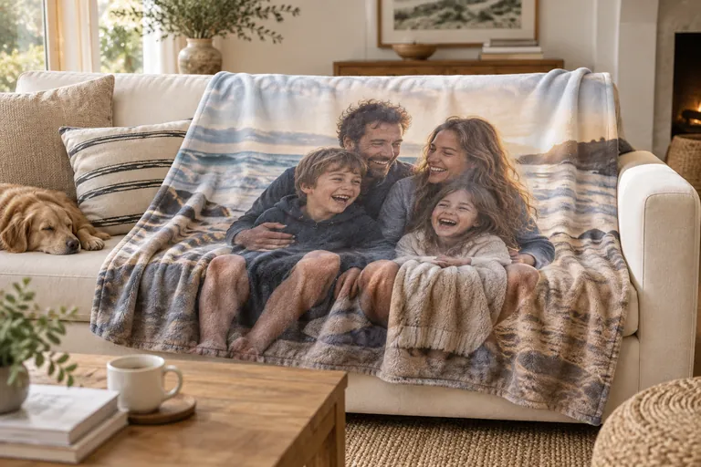 Photo blanket — personalisation example