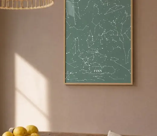 Star map poster — personalisation example